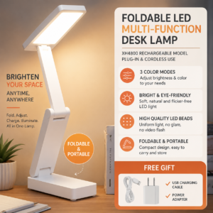 Foldable LED Desk Lamp – Rechargeable Multi-Function Study Light